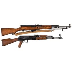 Two Semi-Automatic Long Guns -A) Soviet SKS Carbine with Bayonet