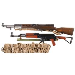 Two Semi-Automatic Longarms -A) Chinese Type 56 SKS Carbine with Bayonet and Ammunition Pouches
