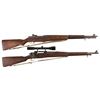 Image 1 : Two U.S. Military Rifles -A) U.S. M1 Garand Semi-Automatic Rifle