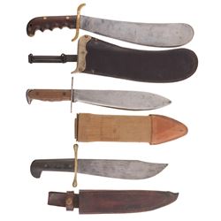 Grouping of Three Large Knives