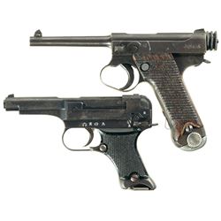 Two Japanese Military Semi-Automatic Pistols -A) Nagoya Type 14 Nambu Pistol