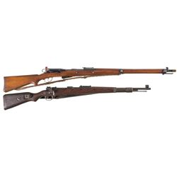 Two European Bolt Action Military Rifles -A) Swiss Schmidt Rubin Model 1896/11 Straight Pull Rifle