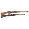 Image 1 : Two European Bolt Action Military Rifles -A) Swiss Schmidt Rubin Model 1896/11 Straight Pull Rifle