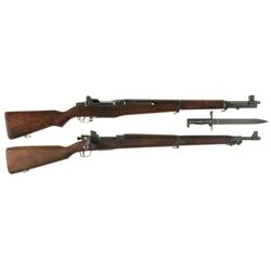 Two U.S. Military Rifles -A) U.S. International Harvester M1 Garand Semi-Automatic Rifle with Bayone