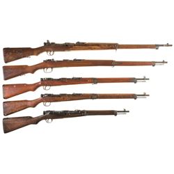 Five Japanese Bolt Action Long guns -A) Japanese Navy Marked Type 38 Training Rifle