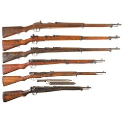 Six Japanese Bolt Action Long Guns -A) Japanese Carcano Type I Rifle