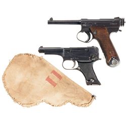 Two Japanese Semi-Automatic Military Pistols -A) Nagoya Type 14 Nambu Pistol