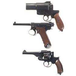 Two Japanese Military Handguns and One Flare Gun -A) Type 10 Flare Pistol