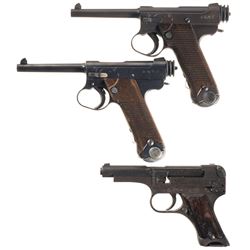 Three Semi-Automatic Japanese Military Pistols -A) Nagoya Type 14 Nambu Pistol