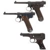 Image 1 : Three Semi-Automatic Japanese Military Pistols -A) Nagoya Type 14 Nambu Pistol