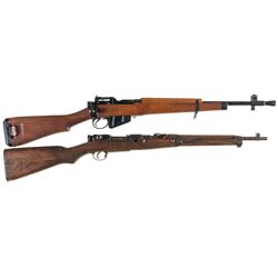 Two Military Bolt Action Longarms -A) British Enfield No. 5 MK I "Jungle Carbine"