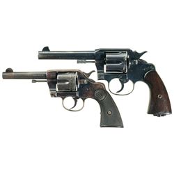 Collector's Lot of Two Colt Double Action Revolvers -A) British Proofed Colt New Service Revolver in