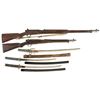 Image 1 : Two Japanese Bolt Action Longarms and Three Signed Swords -A) Japanese Type 38 Rifle with Sword