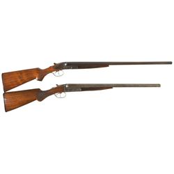 Two Double Barrel Hammerless Shotguns -A) L.C. Smith/Hunter Arms Field Grade 16 Gauge Shotgun