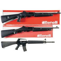 Two Slide Action Shotguns and One Semi-Automatic Rifle -A) Benelli Super Nova Tactical Shotgun with 