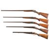 Image 2 : Five Double Barrel Shotguns -A) Unmarked Belgian Hammer Shotgun