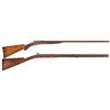 Image 1 : Two Engraved English Long Guns -A) N. C. Greenough Double Barrel Hammer Shotgun