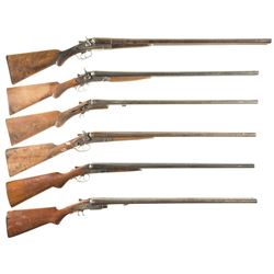 Six Double Barrel Sporting Shotguns -A) Henri & Nicolas Pieper Hammer Shotgun