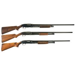 Three Winchester Model 12 Slide Action Shotguns -A) Winchester Model 12 Featherweight Shotgun