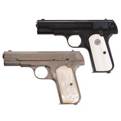 Two Colt Semi-Automatic Pistols -A) Colt Model 1908 Pocket Hammerless Pistol