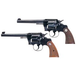 Two Colt Double Action Revolvers -A) Colt Official Police Heavy Barrel Revolver