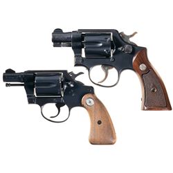 Two Snub Nose Double Action Revolvers -A) Smith & Wesson .38 M&P Revolver