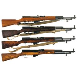 Four SKS Semi-Automatic Carbines with Bayonets -A) Chinese Type 56 SKS Carbine