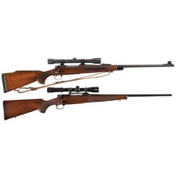 Two American Bolt Action Rifles with Scopes -A) Remington Model 700 Rifle