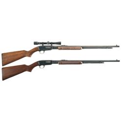 Two Winchester Model 61 Slide Action Rifles -A) Winchester Model 61 Rifle with Scope