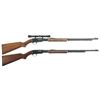Image 1 : Two Winchester Model 61 Slide Action Rifles -A) Winchester Model 61 Rifle with Scope