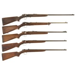 Five Winchester Bolt Action Sporting Rifles -A) Winchester Model 60A Single Shot Rifle