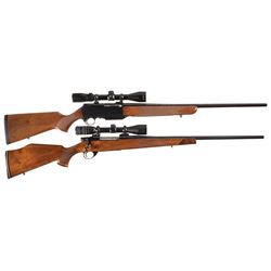 Two Scoped Sporting Rifles -A) Browning BAR High Power Semi-Automatic Rifle