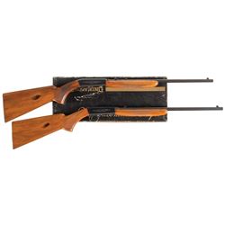 Two Engraved Belgian Browning Grade 1 .22 Semi-Automatic Rifles -A) Browning Grade I .22 Auto Rifle 