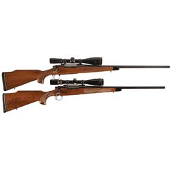 Two Remington Bolt Action Sporting Rifles with Scopes -A) Remington Model 700 Rifle