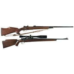 Two Bolt Action Sporting Rifles -A) Engraved Mauser Style Rifle