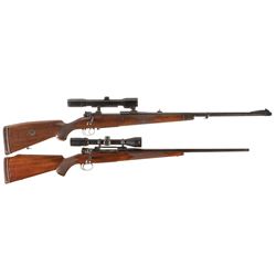 Two Scoped European Bolt Action Sporting Rifles -A) Engraved Wilhelm Brenneke Model 98 Rifle
