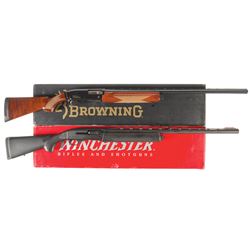Two Semi-Automatic Shotguns with Boxes -A) Browning Gold Hunter Shotgun