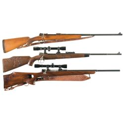 Three European Sporting Bolt Action Rifles -A) Unmarked Mauser Style Rifle