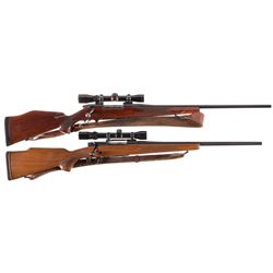Two Bolt Action Sporting Rifles with Scopes -A) Weatherby Mark V Rifle