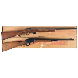 Two Marlin Sporting Longarms with Boxes -A) Marlin Model 25MG .22 Caliber Bolt Action Shotgun