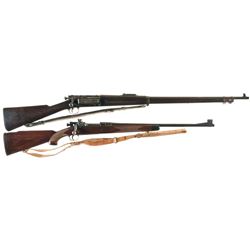 Two U.S. Military Bolt Action Rifles -A) U.S. Springfield Armory Model 1898 Krag Jorgensen Rifle