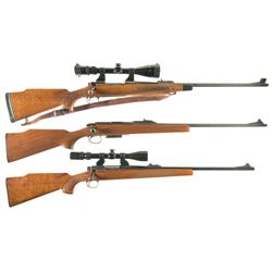 Three Remington Bolt Action Rifles -A) Remington Model 700 Rifle with Scope