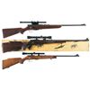 Image 1 : Three Savage Bolt Action Rifles with Scopes -A) Savage Model 340B Rifle