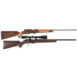 Two Anschutz Bolt Action Sporting Rifles with Boxes -A) Anschutz Model 1710 HB Classic Rifle