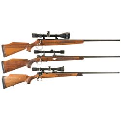 Three Bolt Action Rifles with Scopes -A) Schults & Larsen Model 54J Rifle