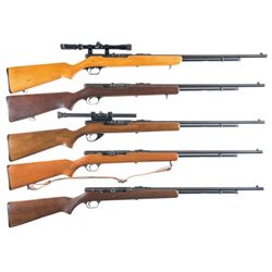 Five Semi-Automatic Sporting Rifles -A) Stevens Model 87D Rifle with Scope