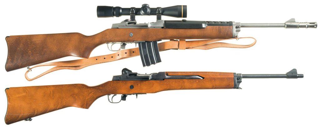 Two Ruger Semi-Automatic Rifles -A) Ruger Mini-14 Ranch Rifle with Scope