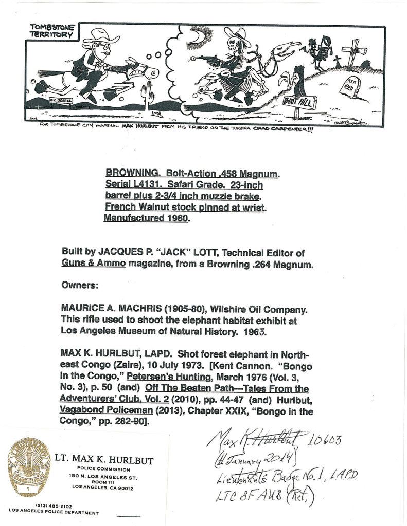 Belgian Browning High Power Safari Grade Bolt Action Rifle with Factory