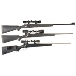 Three Scoped European Sporting Bolt Action Rifles -A) Belgian Mauser Style Rifle