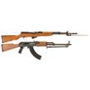 Image 1 : Two Semi-Automatic Rifles -A) Yugoslavian Model 59 SKS Rifle with Bayonet